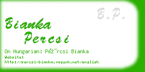 bianka percsi business card